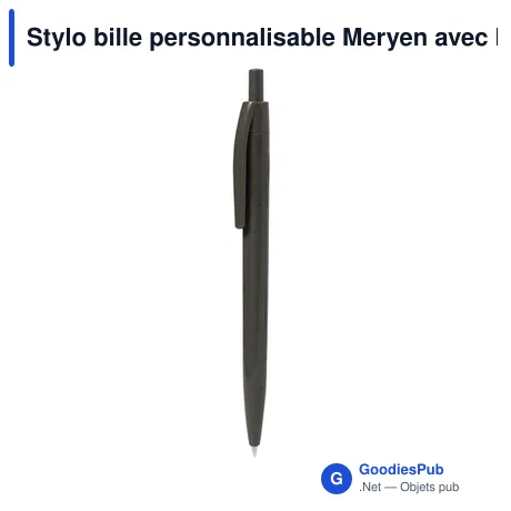 Stylo bille personnalisable Meryen avec logo en fibre de café
