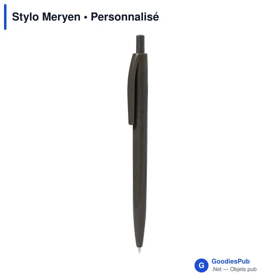 Stylo bille personnalisable Meryen avec logo en fibre de café - Image 1