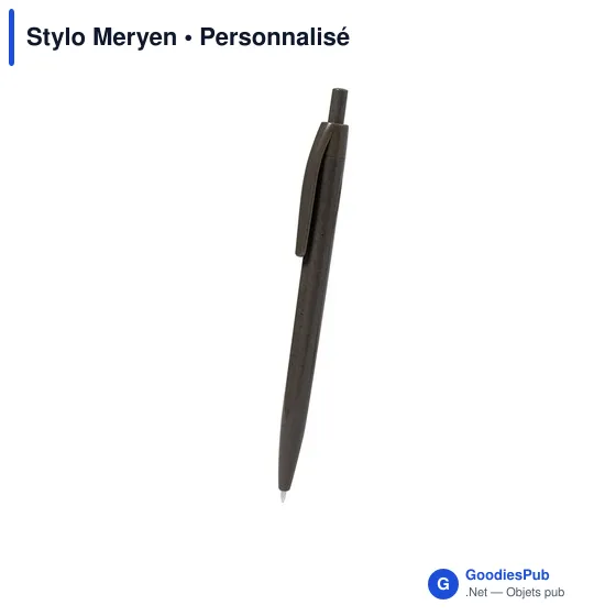 Stylo bille personnalisable Meryen avec logo en fibre de café - Image 3