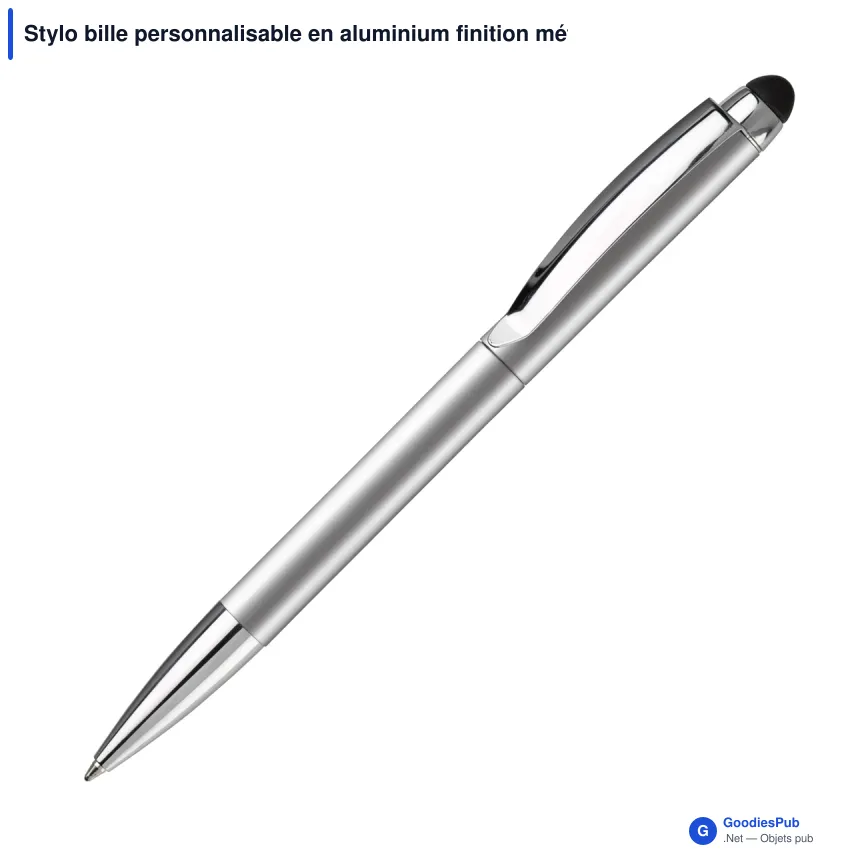 Stylo bille personnalisable en aluminium finition métal avec logo - Modena - Image 5