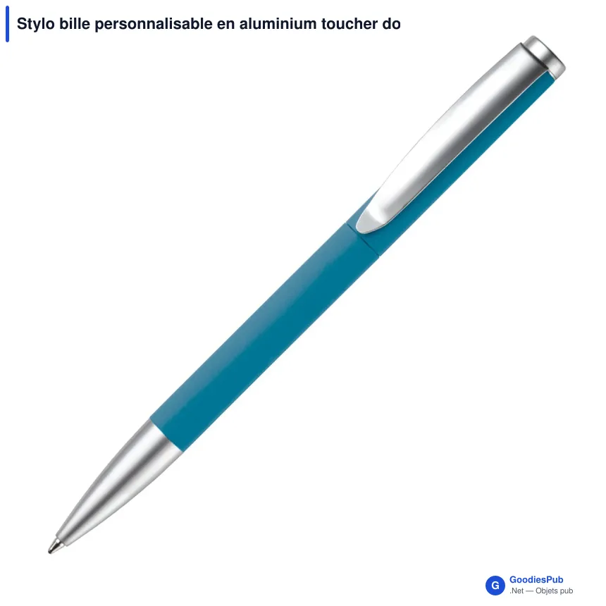 Stylo bille personnalisable en aluminium toucher doux avec logo - Modena - Image 2