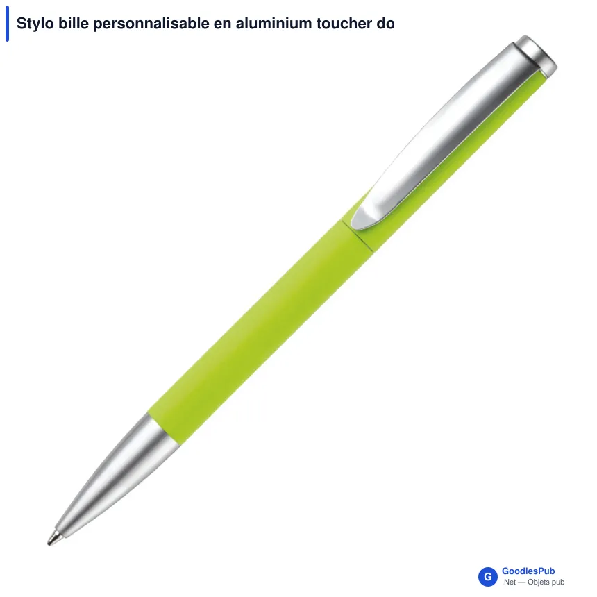 Stylo bille personnalisable en aluminium toucher doux avec logo - Modena - Image 3