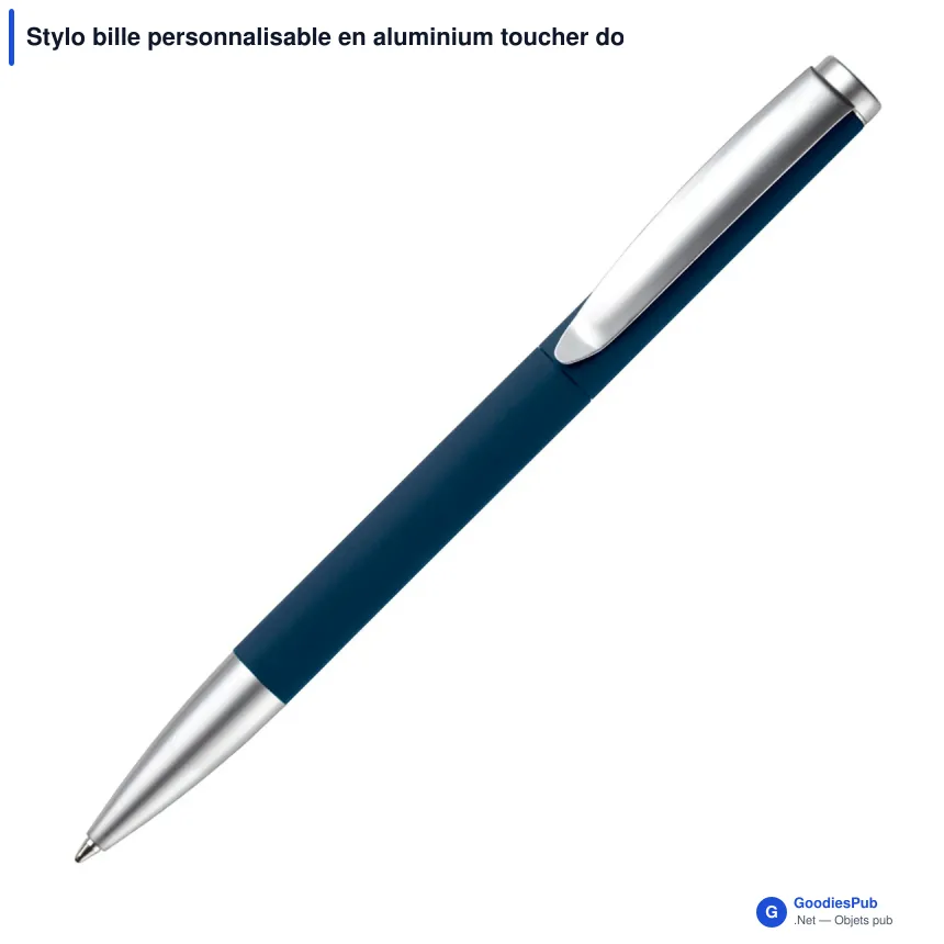 Stylo bille personnalisable en aluminium toucher doux avec logo - Modena - Image 4