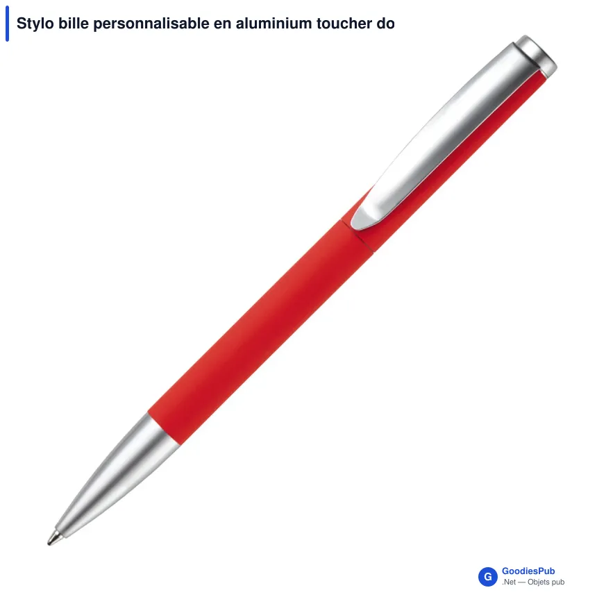 Stylo bille personnalisable en aluminium toucher doux avec logo - Modena - Image 6