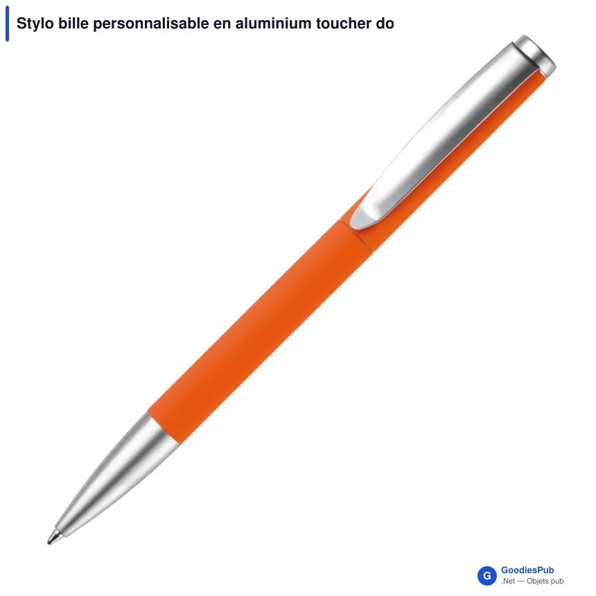 Stylo bille personnalisable en aluminium toucher doux avec logo - Modena - Image 8