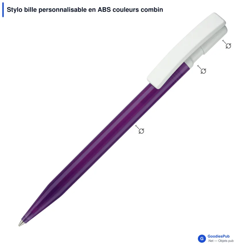 Stylo bille personnalisable en ABS couleurs combinées - Nash Combi - Image 2
