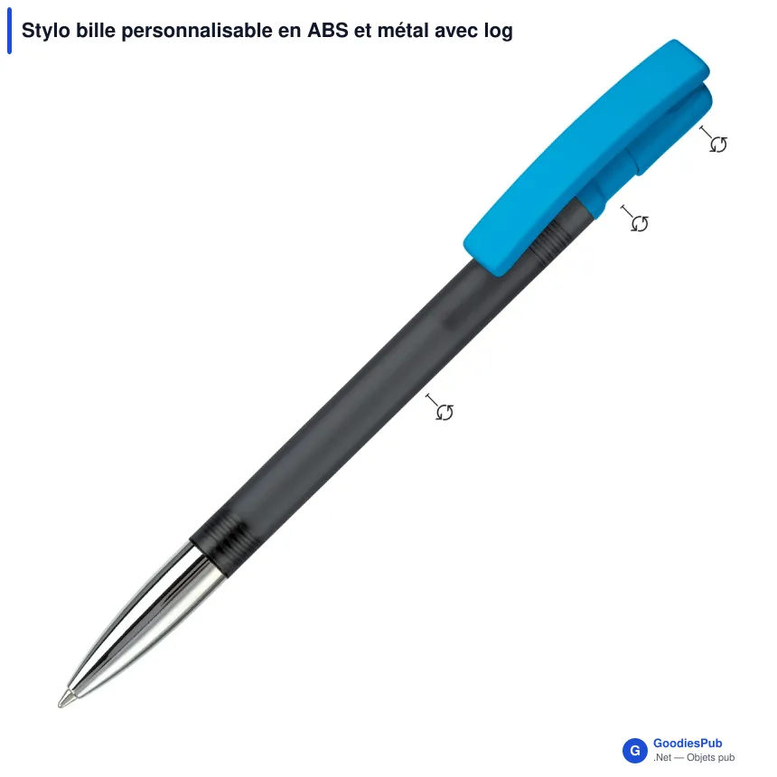 Stylo bille personnalisable en ABS et métal avec logo - Nash Combi - Image 2