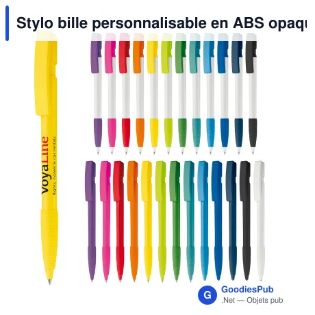 Stylo bille personnalisable en ABS opaque avec logo - Nash