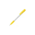 Variante Blanc / jaune - Stylo bille personnalisable en ABS opaque avec logo - Nash