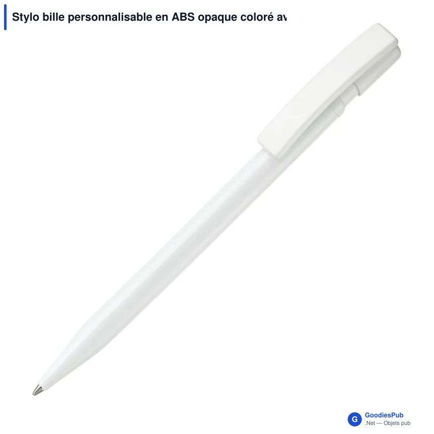 Stylo bille personnalisable en ABS opaque coloré avec logo - Nash - Image 2