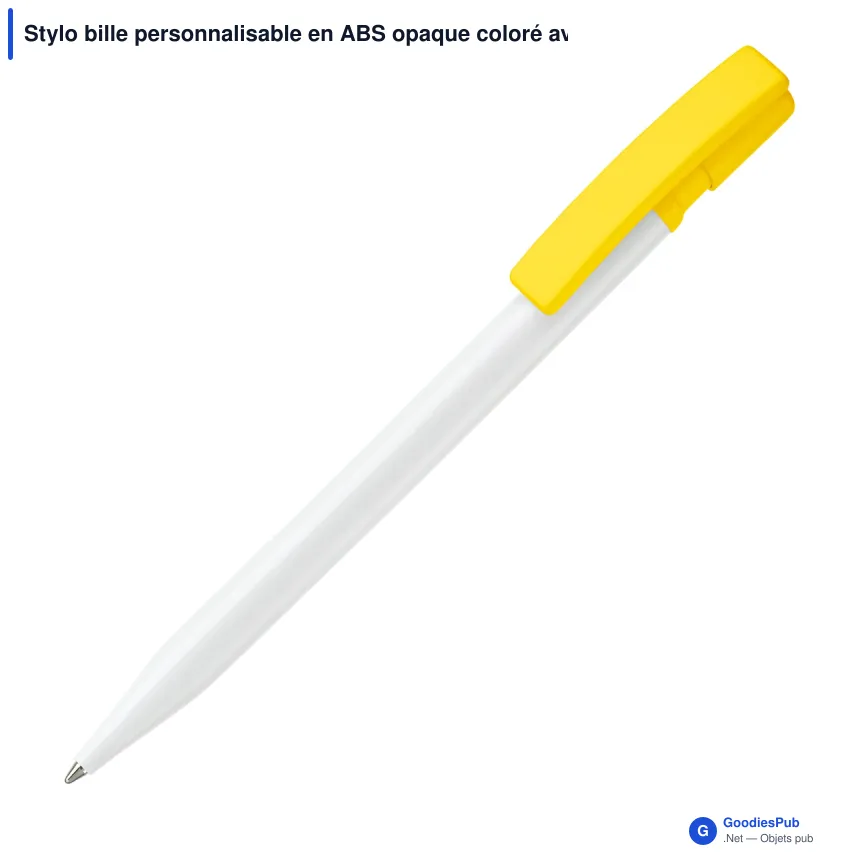 Stylo bille personnalisable en ABS opaque coloré avec logo - Nash - Image 3