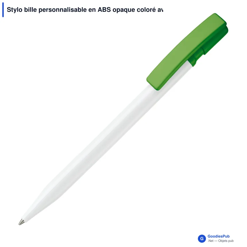 Stylo bille personnalisable en ABS opaque coloré avec logo - Nash - Image 4