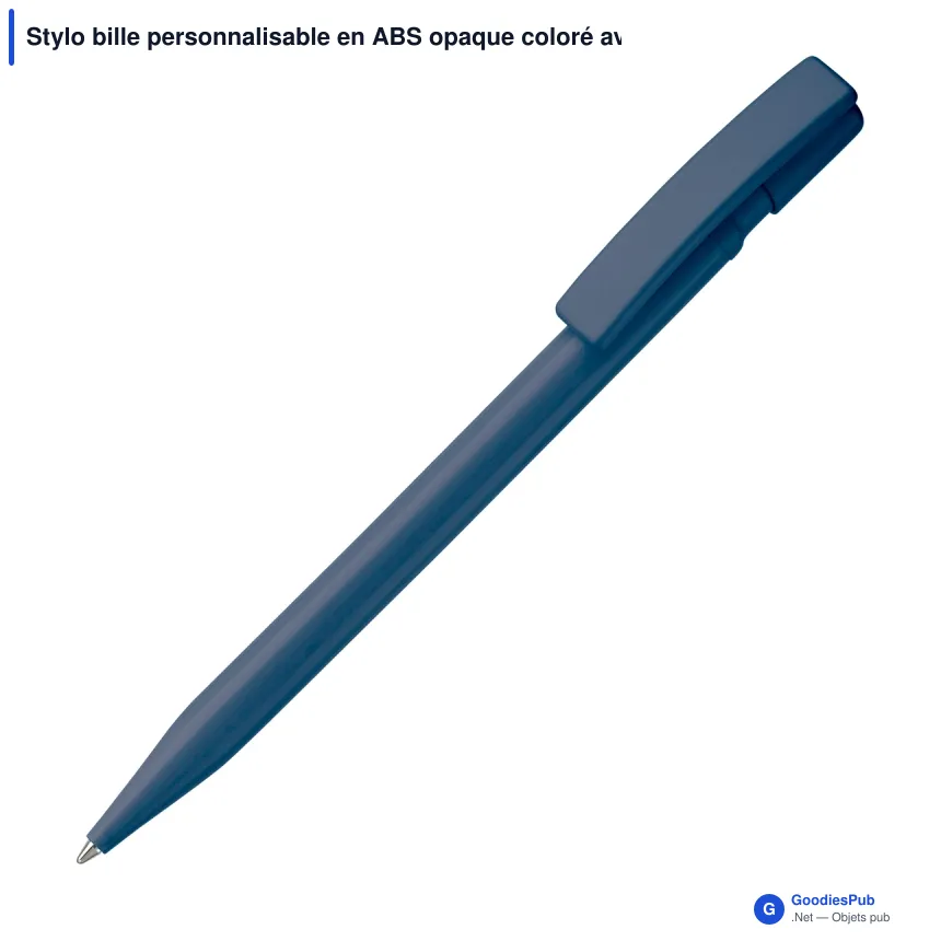 Stylo bille personnalisable en ABS opaque coloré avec logo - Nash - Image 5