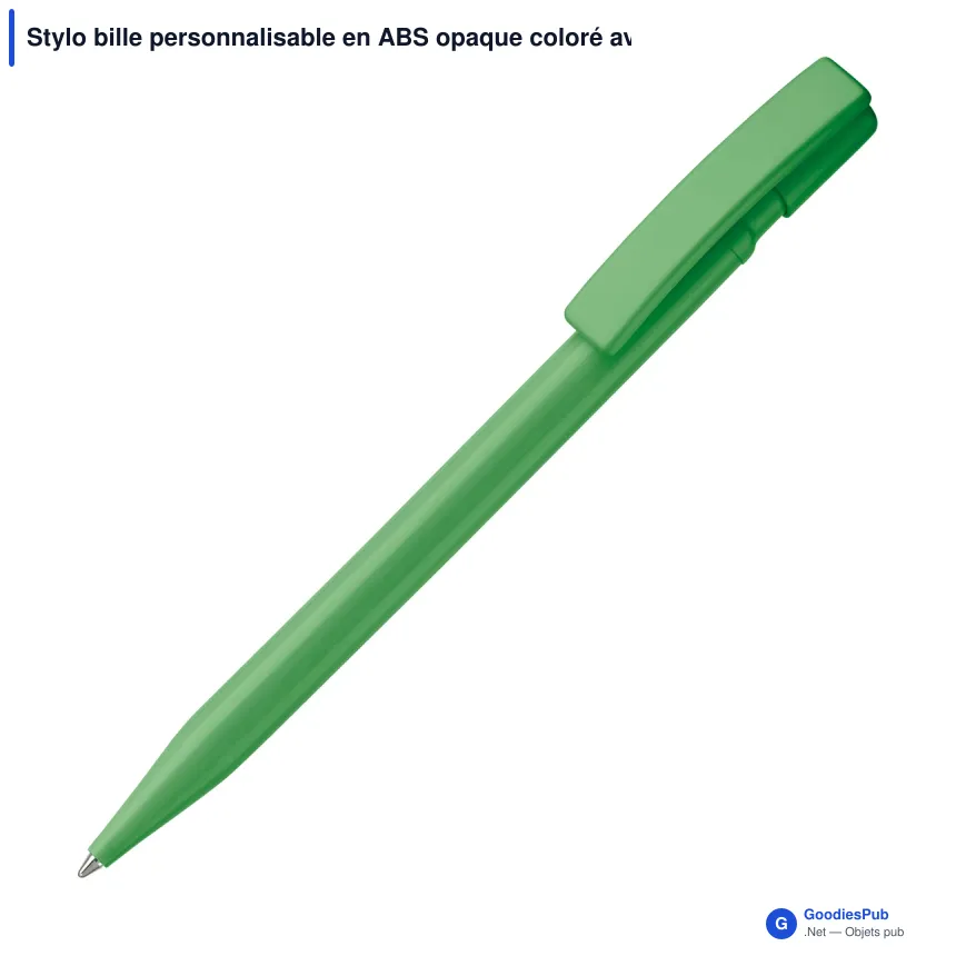 Stylo bille personnalisable en ABS opaque coloré avec logo - Nash - Image 6