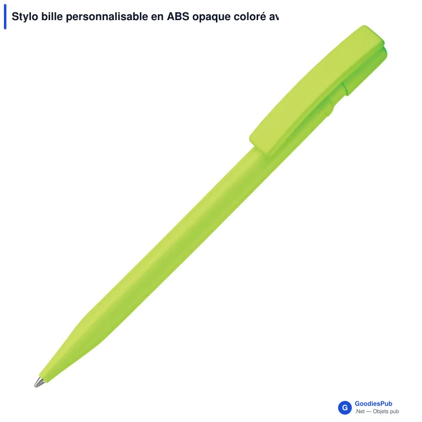 Stylo bille personnalisable en ABS opaque coloré avec logo - Nash - Image 8
