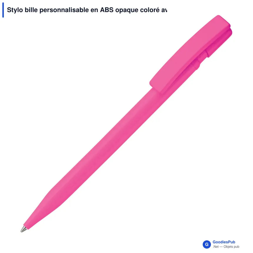 Stylo bille personnalisable en ABS opaque coloré avec logo - Nash - Image 9