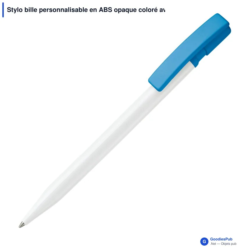 Stylo bille personnalisable en ABS opaque coloré avec logo - Nash - Image 10