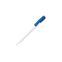 Variante Blanc / Cobalt - Stylo bille personnalisable en ABS opaque coloré avec logo - Nash