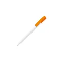 Variante Blanc / Orange - Stylo bille personnalisable en ABS opaque coloré avec logo - Nash