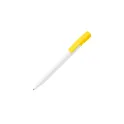 Variante Blanc / jaune - Stylo bille personnalisable en ABS opaque coloré avec logo - Nash