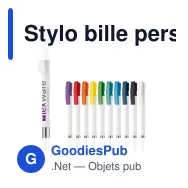 Stylo bille personnalisable en ABS et métal blanc opaque - Nash - Miniature 1