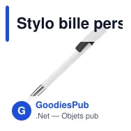 Stylo bille personnalisable en ABS et métal blanc opaque - Nash - Miniature 2