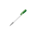 Variante Blanc / vert - Stylo bille personnalisable en ABS et métal blanc opaque - Nash
