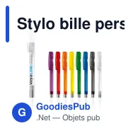 Stylo bille personnalisable en ABS transparent et métal - Nash - Miniature 1