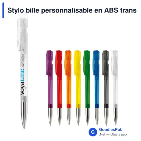 Stylo bille personnalisable en ABS transparent et métal - Nash