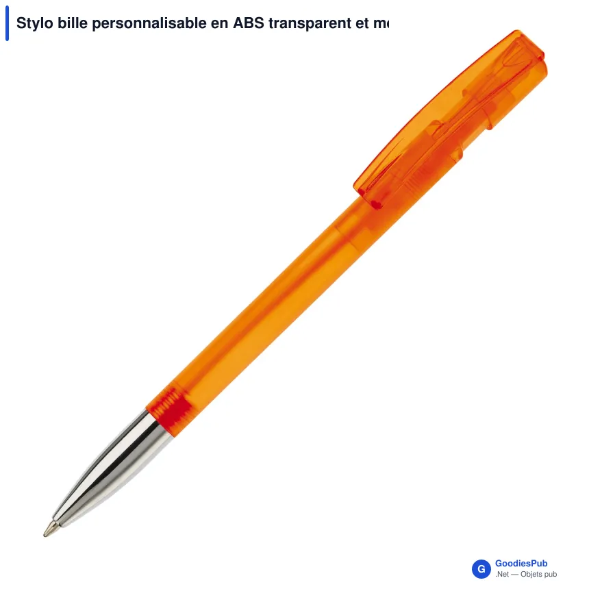 Stylo bille personnalisable en ABS transparent et métal - Nash - Image 2