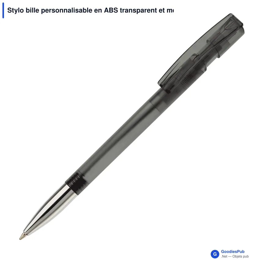 Stylo bille personnalisable en ABS transparent et métal - Nash - Image 3