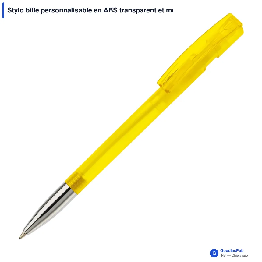 Stylo bille personnalisable en ABS transparent et métal - Nash - Image 4