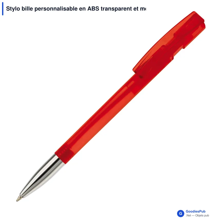 Stylo bille personnalisable en ABS transparent et métal - Nash - Image 5