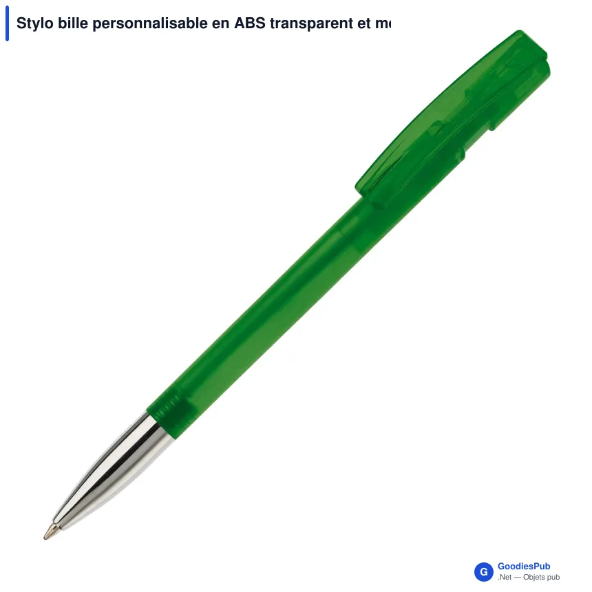 Stylo bille personnalisable en ABS transparent et métal - Nash - Image 6