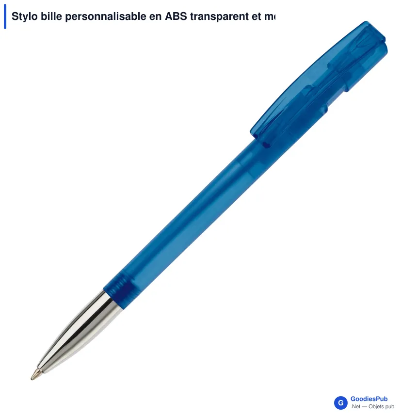 Stylo bille personnalisable en ABS transparent et métal - Nash - Image 7