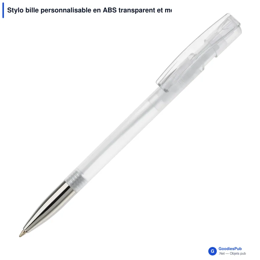 Stylo bille personnalisable en ABS transparent et métal - Nash - Image 8