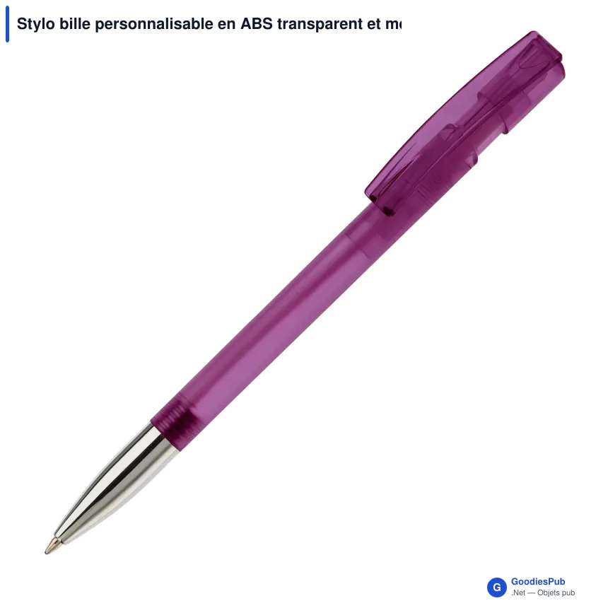 Stylo bille personnalisable en ABS transparent et métal - Nash - Image 9