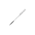 Variante Transparent Blanc - Stylo bille personnalisable en ABS transparent et métal - Nash