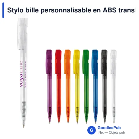 Stylo bille personnalisable en ABS translucide avec logo - Nash