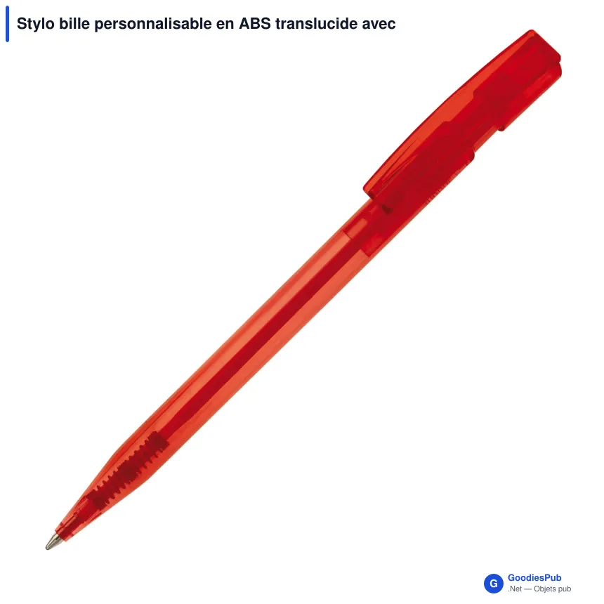 Stylo bille personnalisable en ABS translucide avec logo - Nash - Image 2