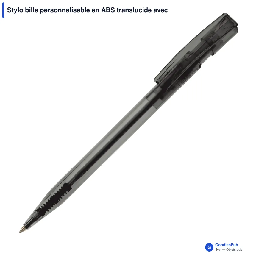 Stylo bille personnalisable en ABS translucide avec logo - Nash - Image 3