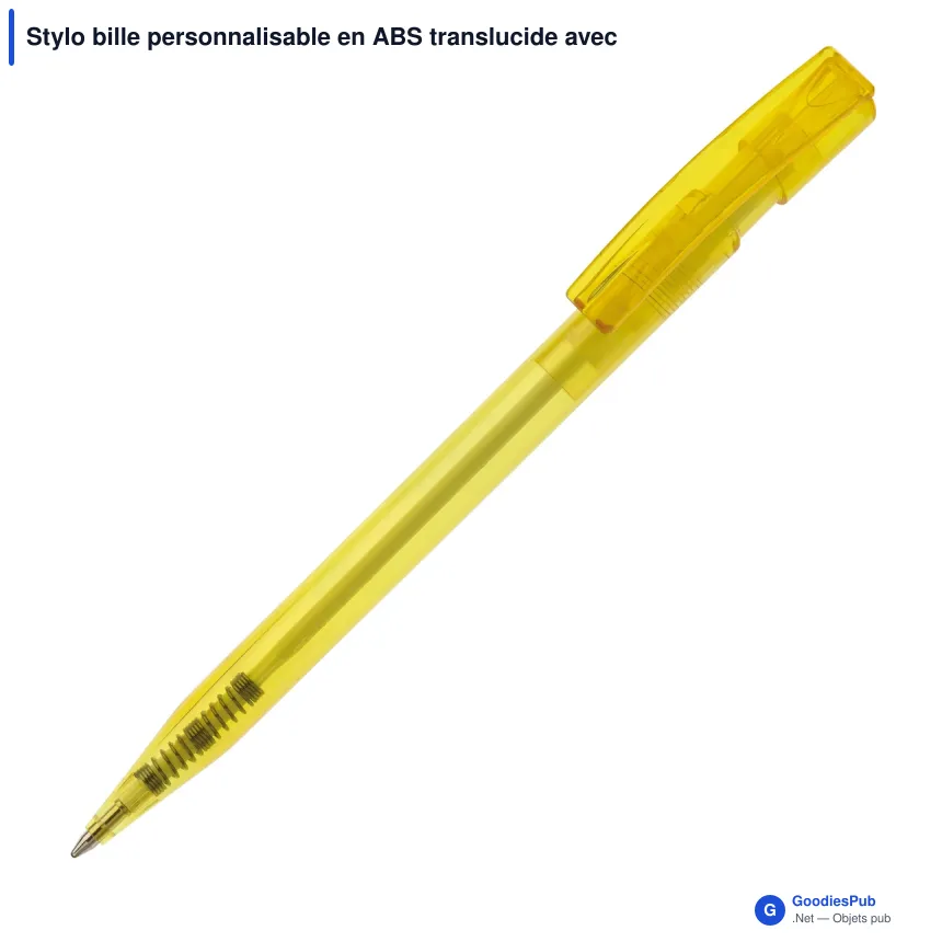 Stylo bille personnalisable en ABS translucide avec logo - Nash - Image 4