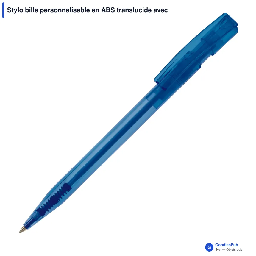 Stylo bille personnalisable en ABS translucide avec logo - Nash - Image 5