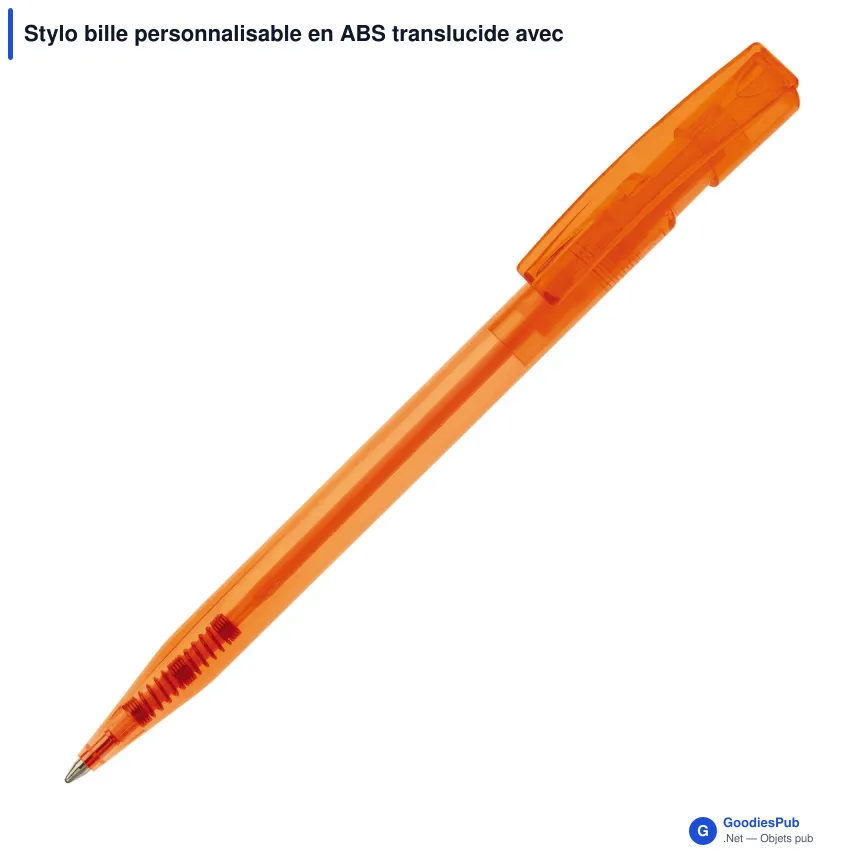 Stylo bille personnalisable en ABS translucide avec logo - Nash - Image 6