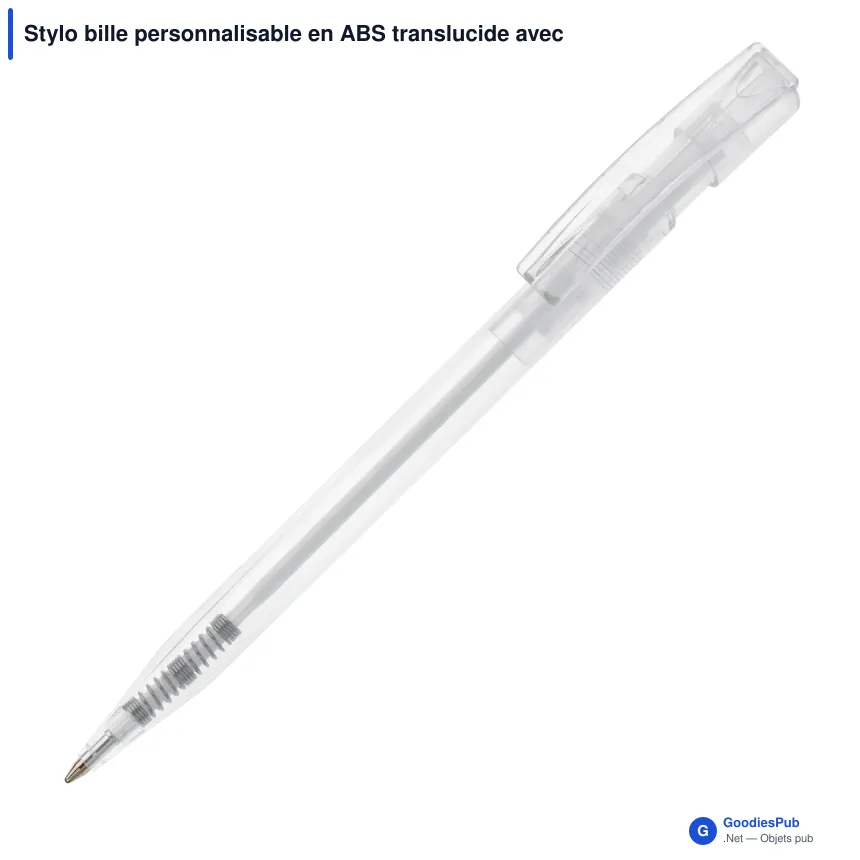Stylo bille personnalisable en ABS translucide avec logo - Nash - Image 8