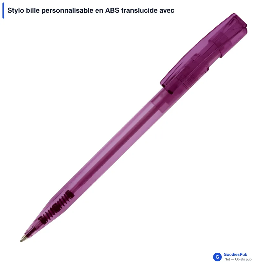 Stylo bille personnalisable en ABS translucide avec logo - Nash - Image 9