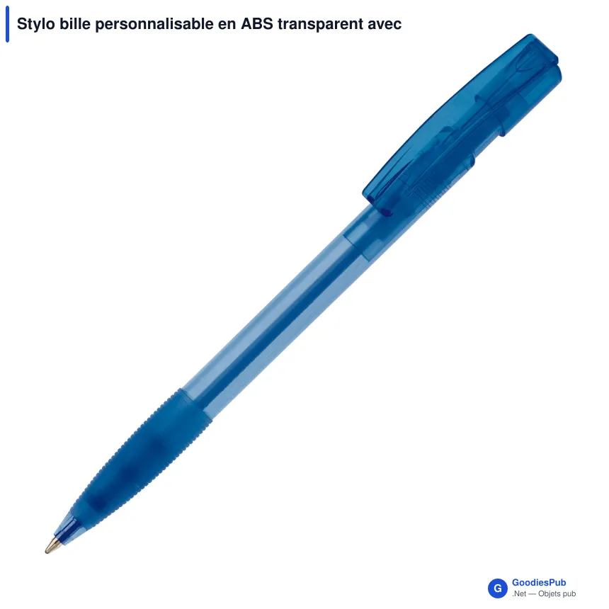 Stylo bille personnalisable en ABS transparent avec logo - Nash - Image 4