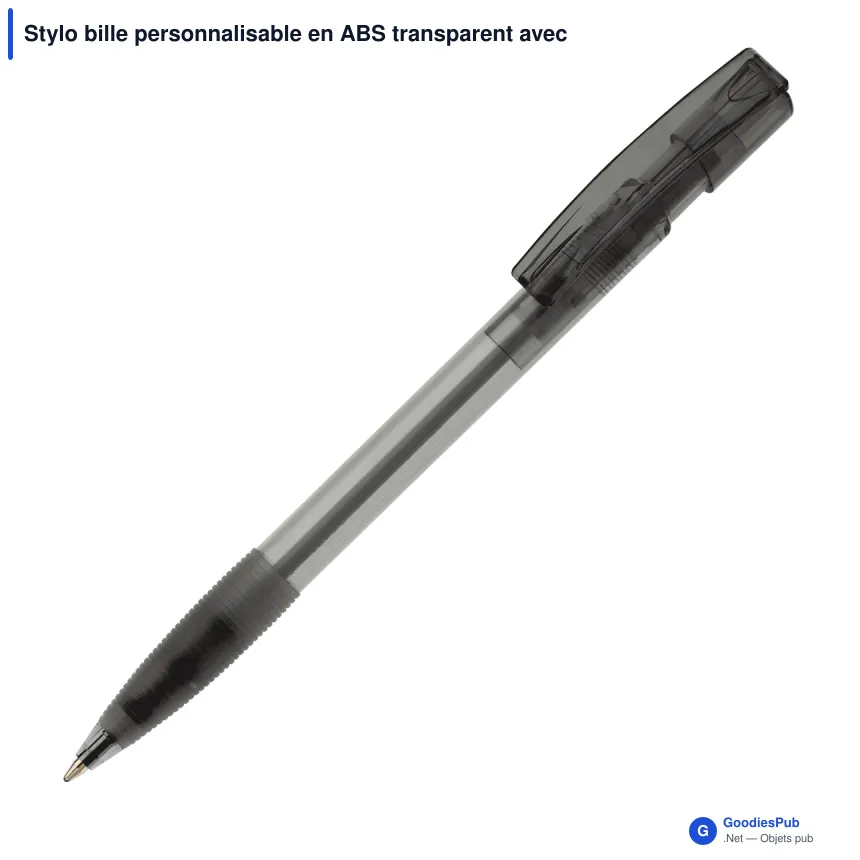 Stylo bille personnalisable en ABS transparent avec logo - Nash - Image 5