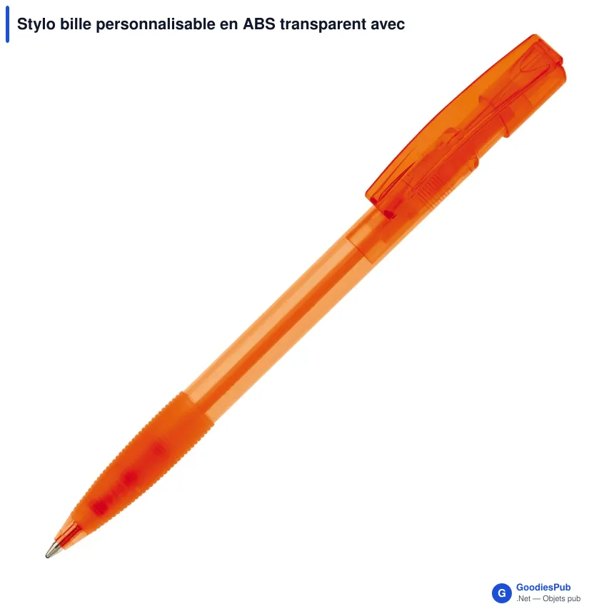 Stylo bille personnalisable en ABS transparent avec logo - Nash - Image 6