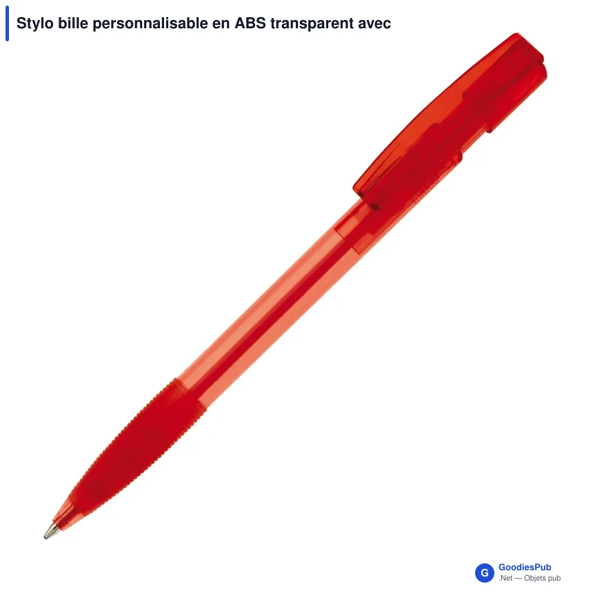 Stylo bille personnalisable en ABS transparent avec logo - Nash - Image 7